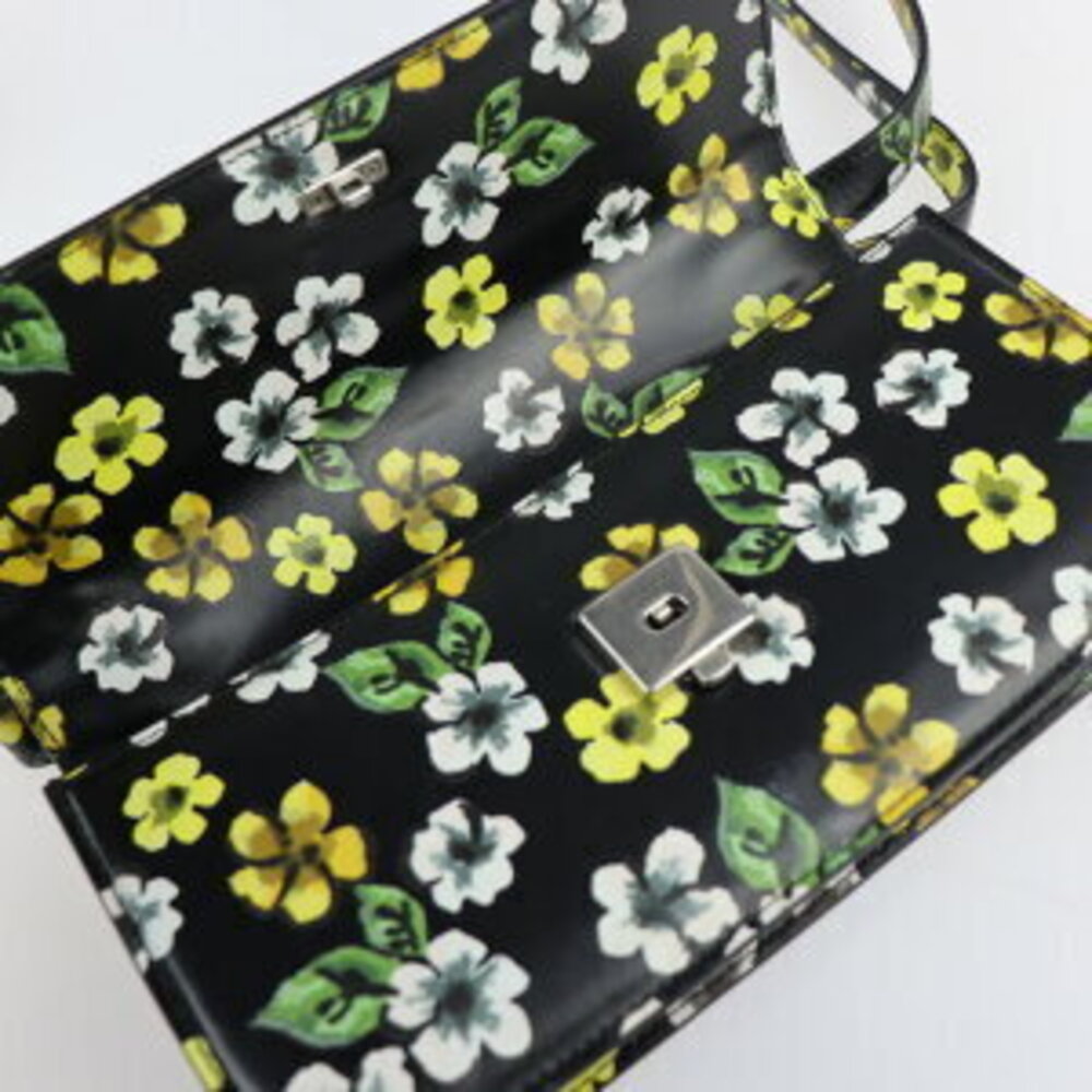 BALENCIAGA GOSSIP BAG SML shoulder black multicolored leather flower logo - Picture 7 of 9